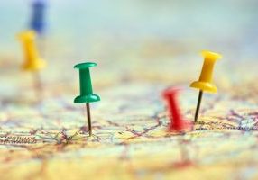 los angeles zip codes pinned on a map